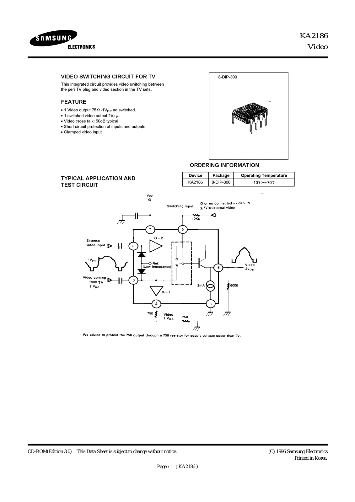 Samsung KA2186 Datasheet