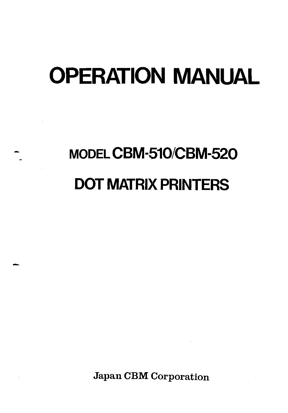 Citizen CBM-510, CBM-520 User Manual