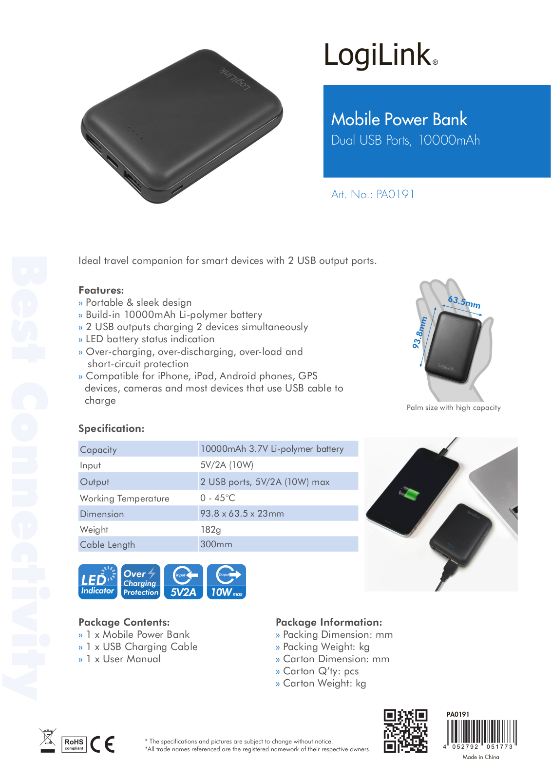 Logilink I-CHARGE-10000B2PS Datasheet - ManualMachine.com