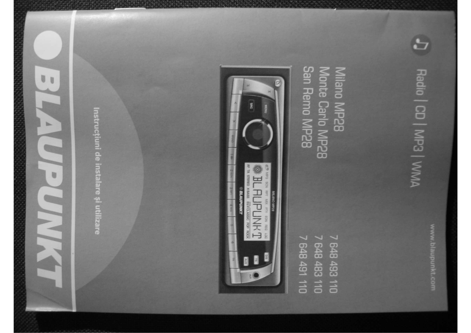 Blaupunkt SAN REMO MP28, MILANO MP28, MONTE CARLO MP28 User Manual