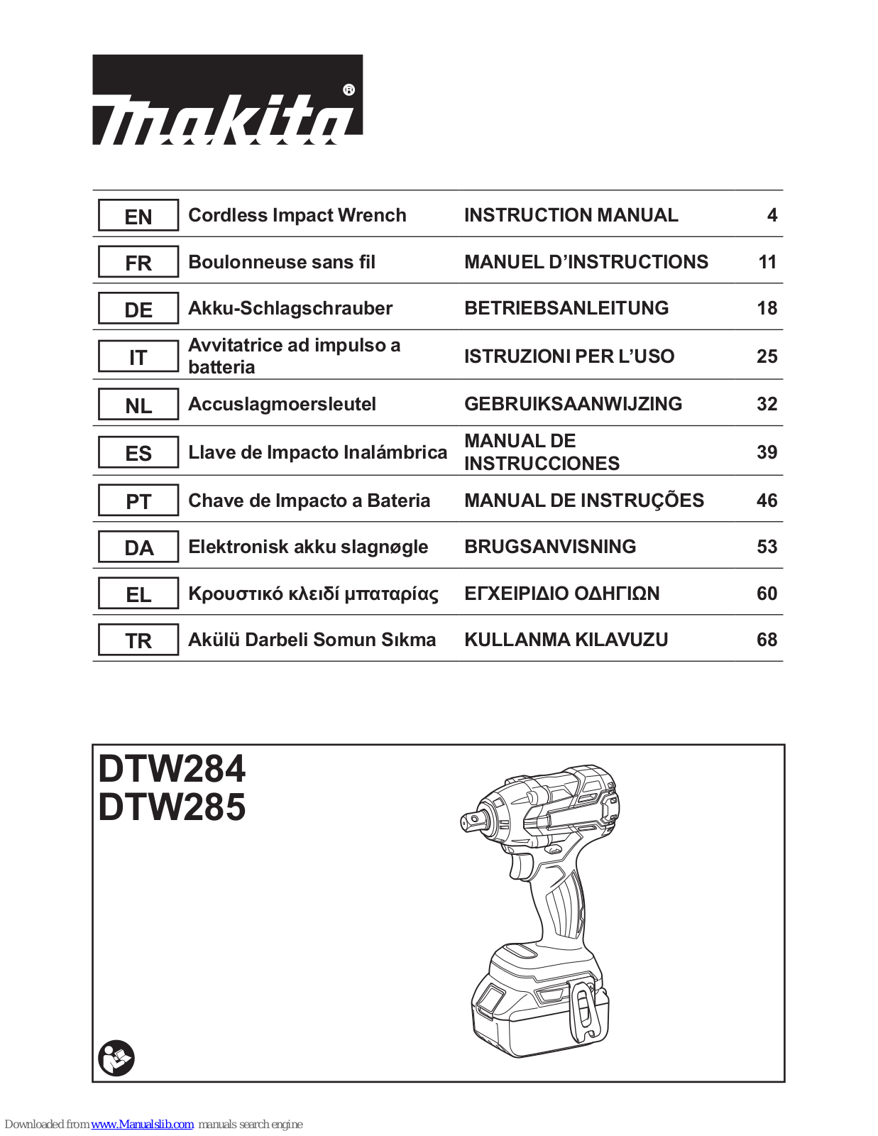 Makita DTW284, DTW285 Instruction Manual