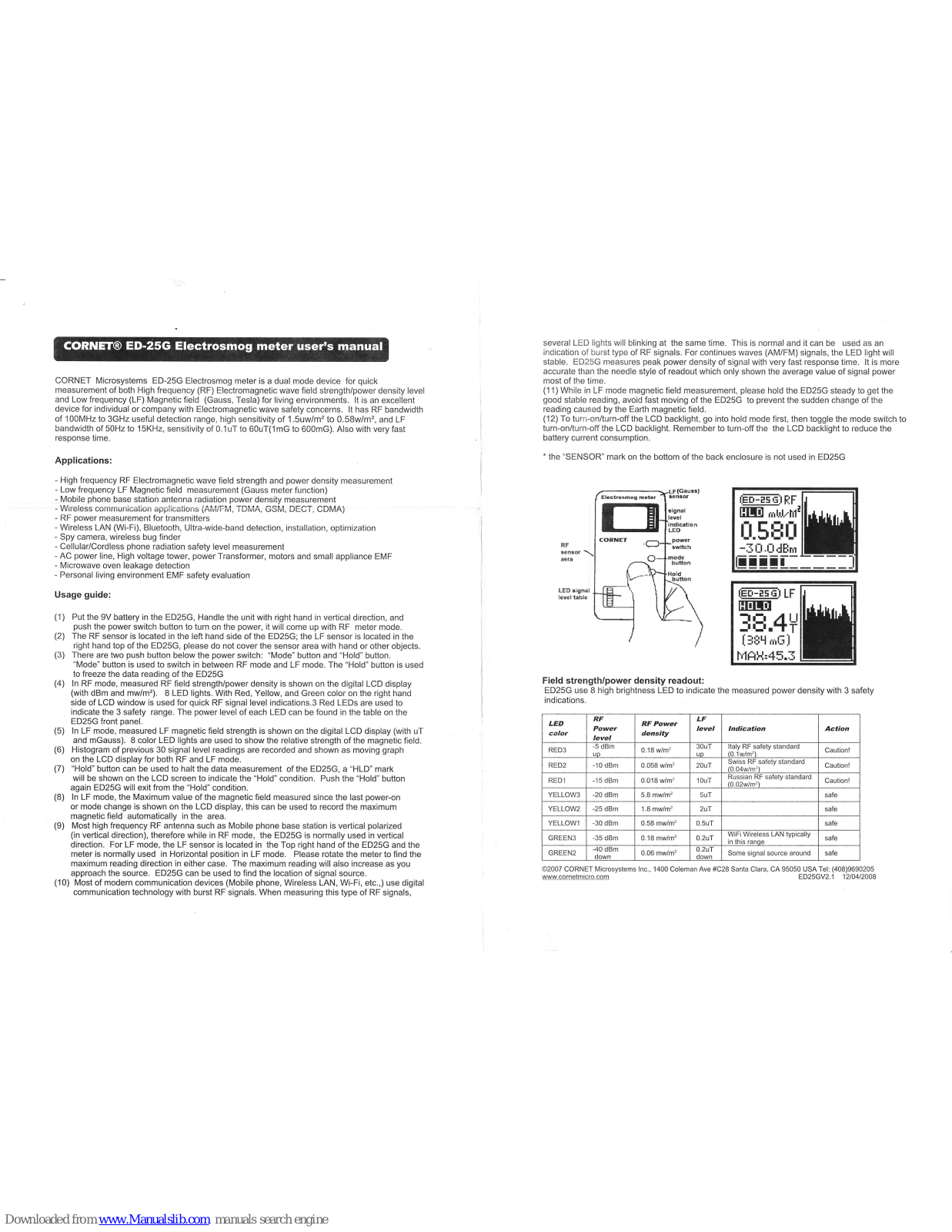 CORNET ED-25G User Manual - ManualMachine.com