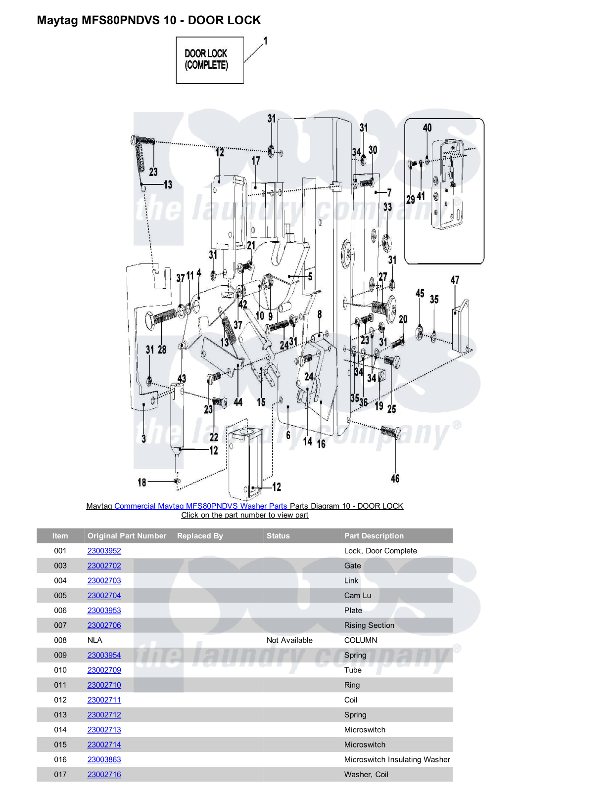 Maytag MFS80PNDVS Parts Diagram