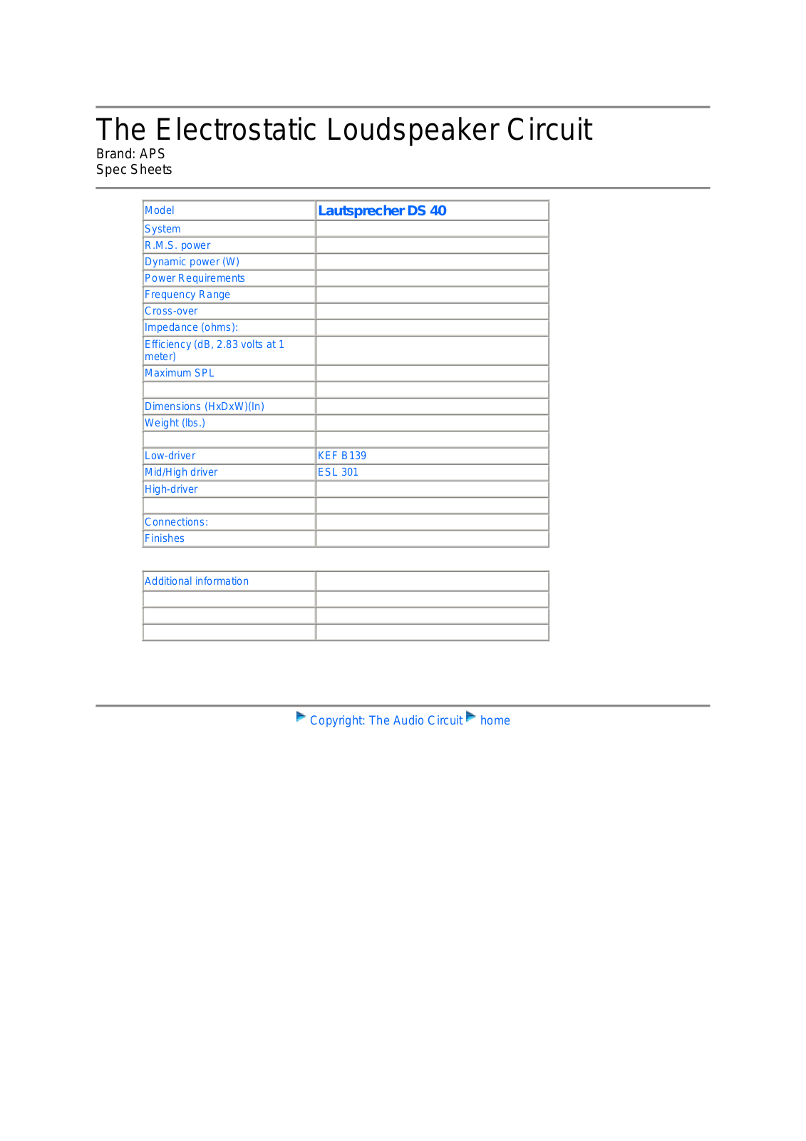 APS Audio DS-40 Brochure - ManualMachine.com