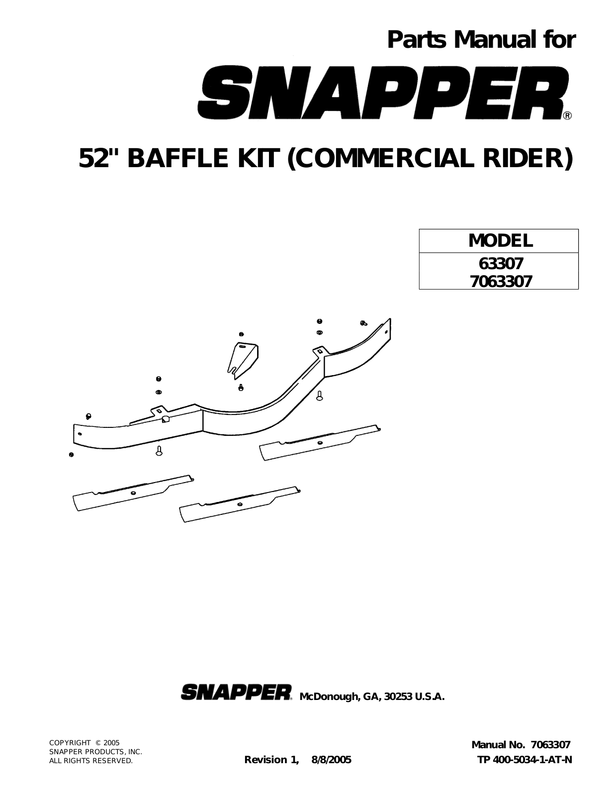 Snapper 63307, 7063307 User Manual