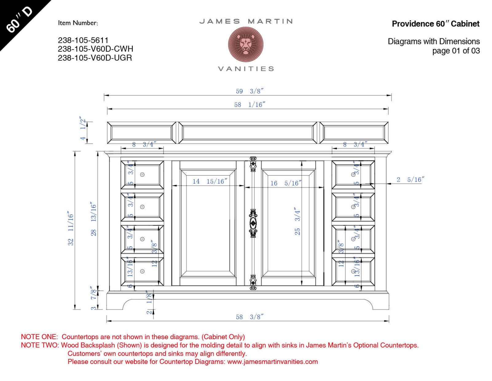 James Martin 238105V60DCWH3OCAR, 23810556113ODSC, 23810556113CLW, 23810556113EJP, 23810556113CSP Diagram