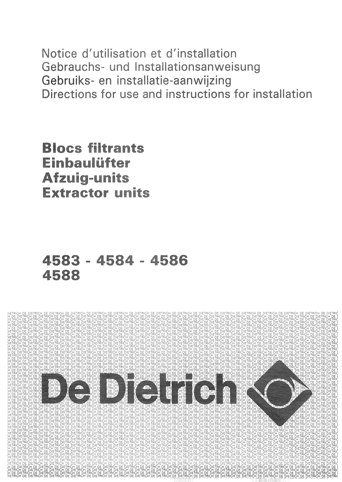De dietrich 4583, 4584, 4586, 4588 User Manual
