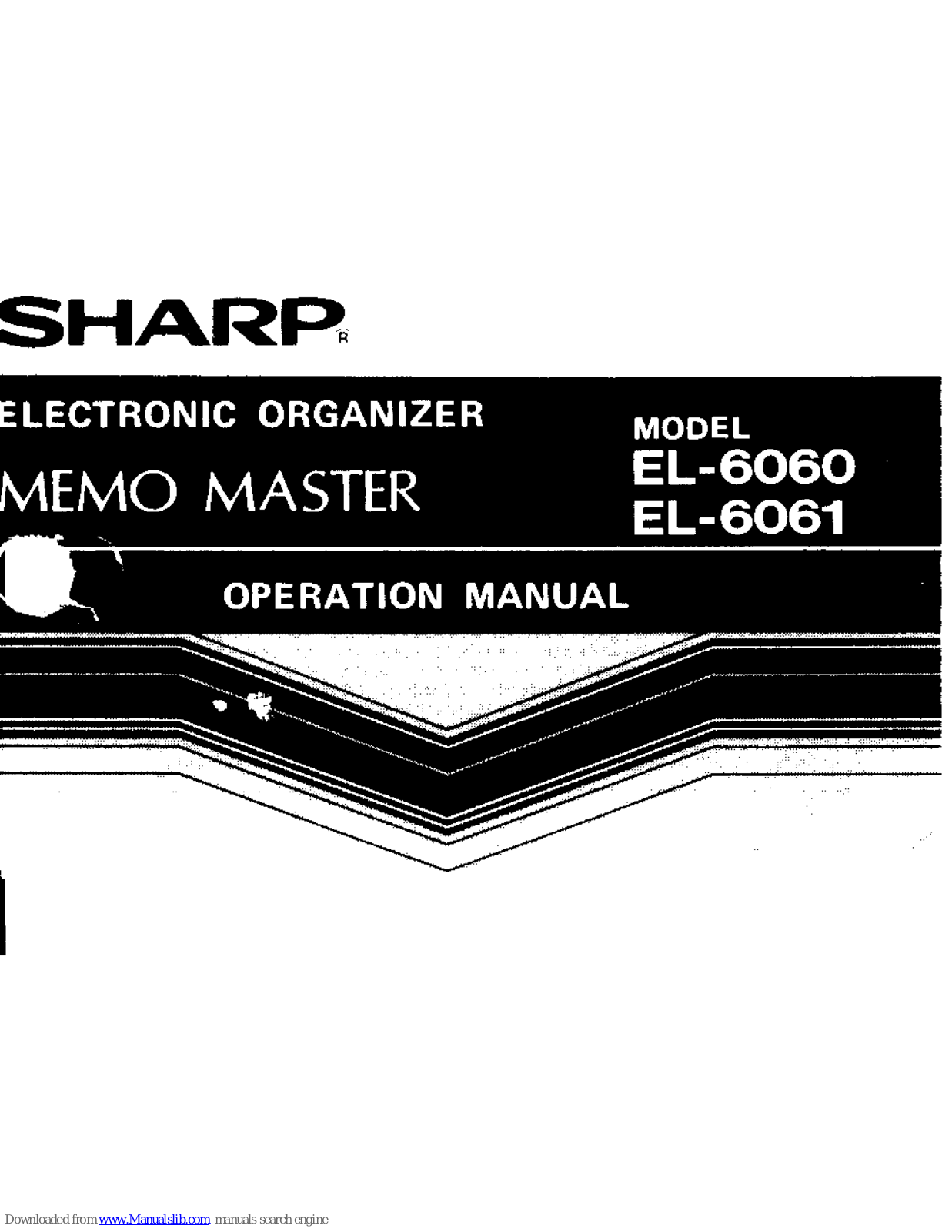 Sharp EL-6060 Memo Master, EL-6061 Memo Master Operation Manual