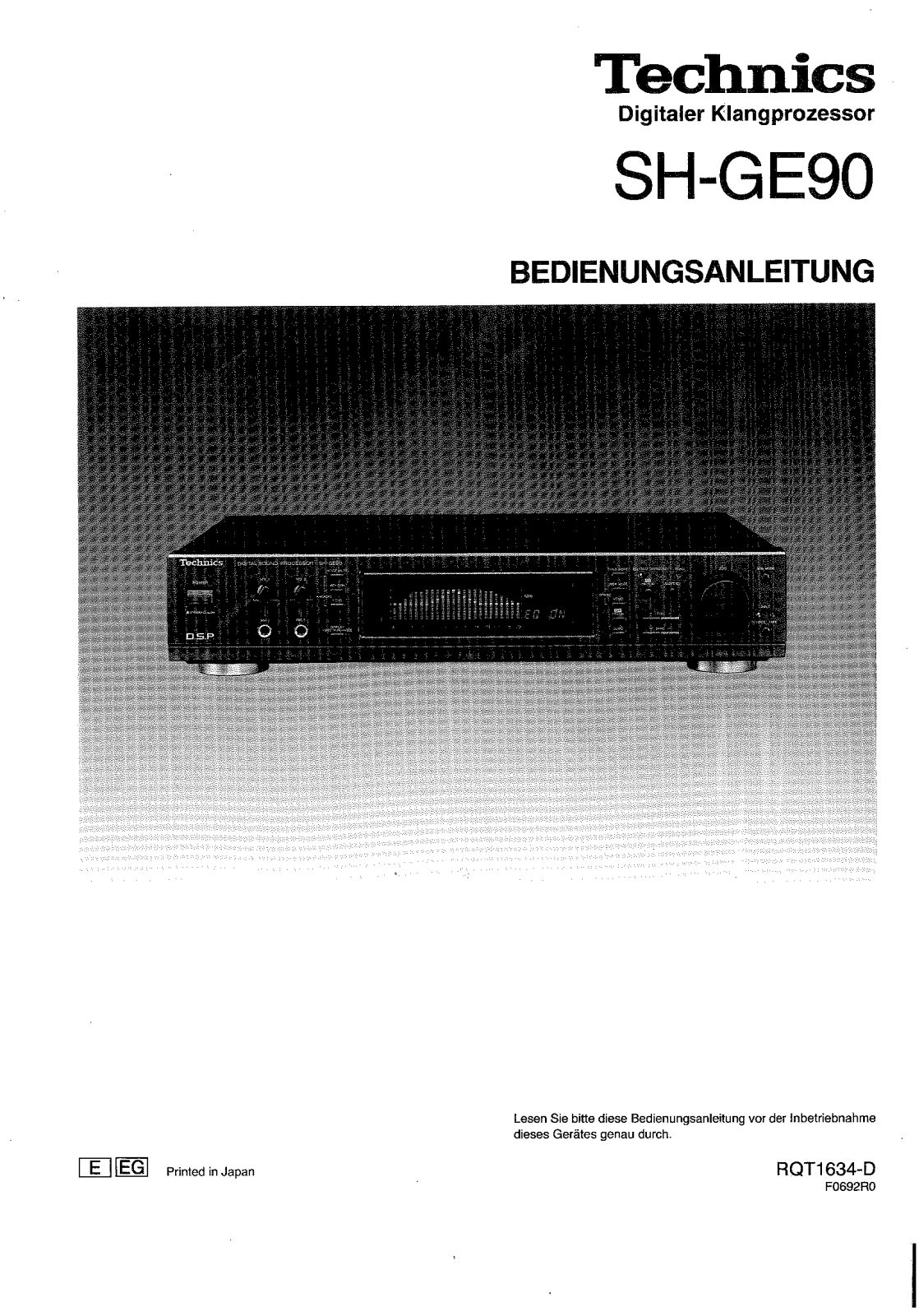 Technics SH-GE90 User Manual