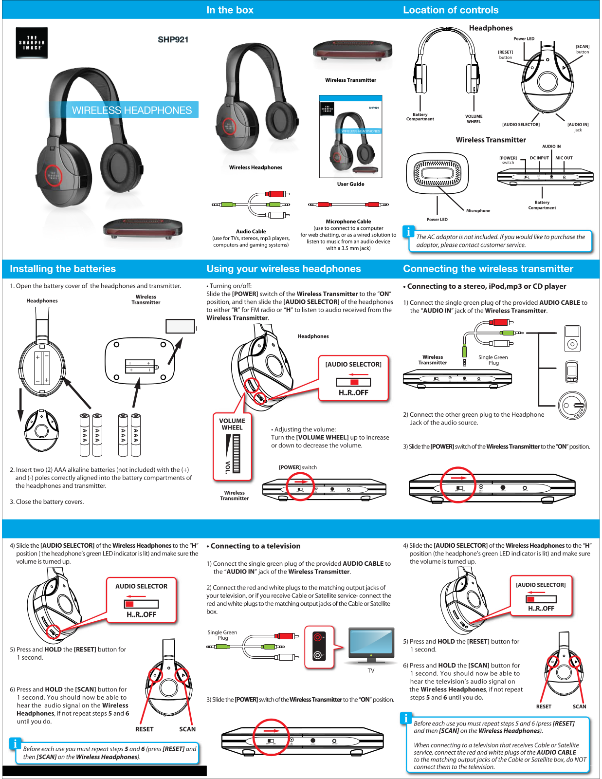 Sharper SHP921 Quick Start Manual - ManualMachine.com