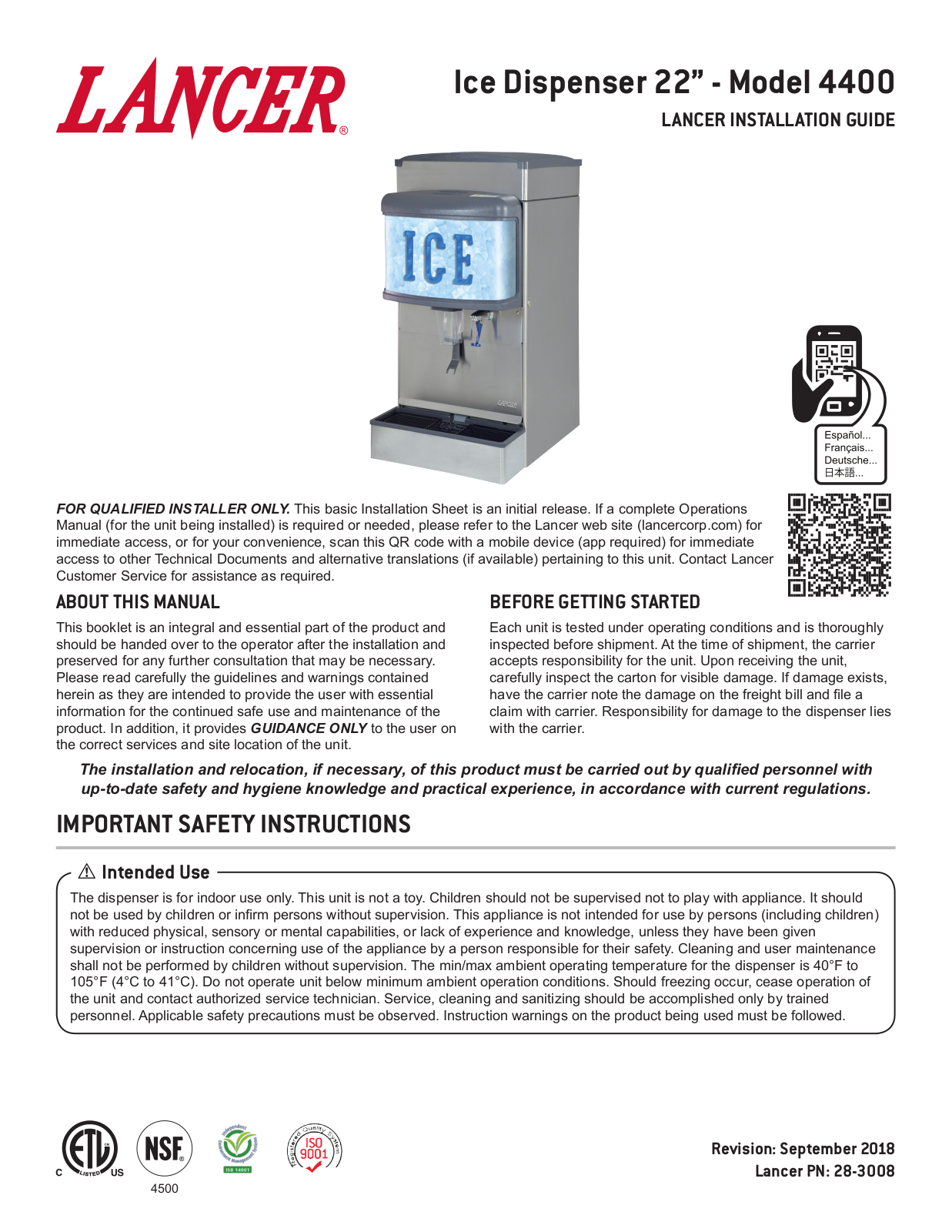 Lancer 4400 User Manual