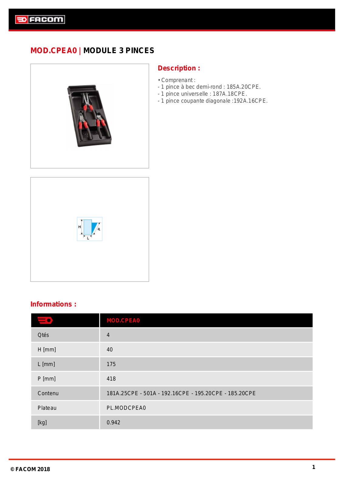 Facom MOD.CPEA0PB Specification - ManualMachine.com
