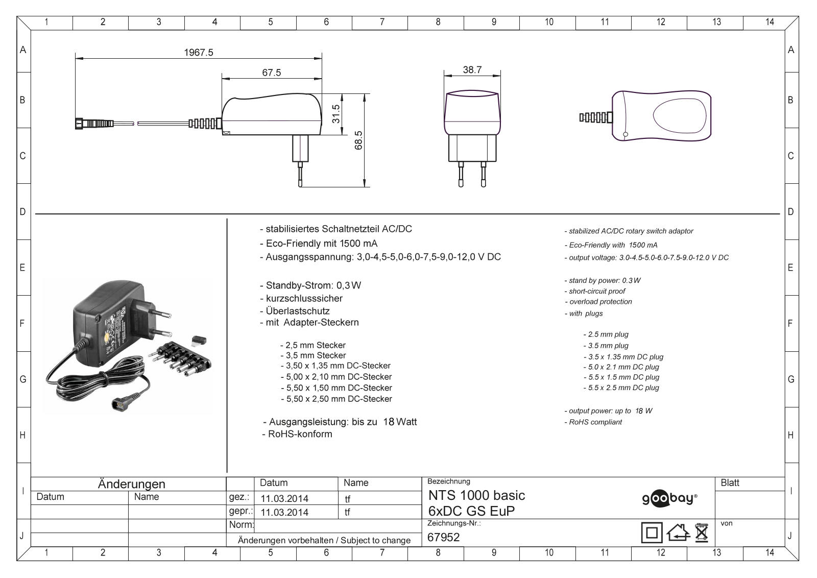 goobay 67952 Technical data