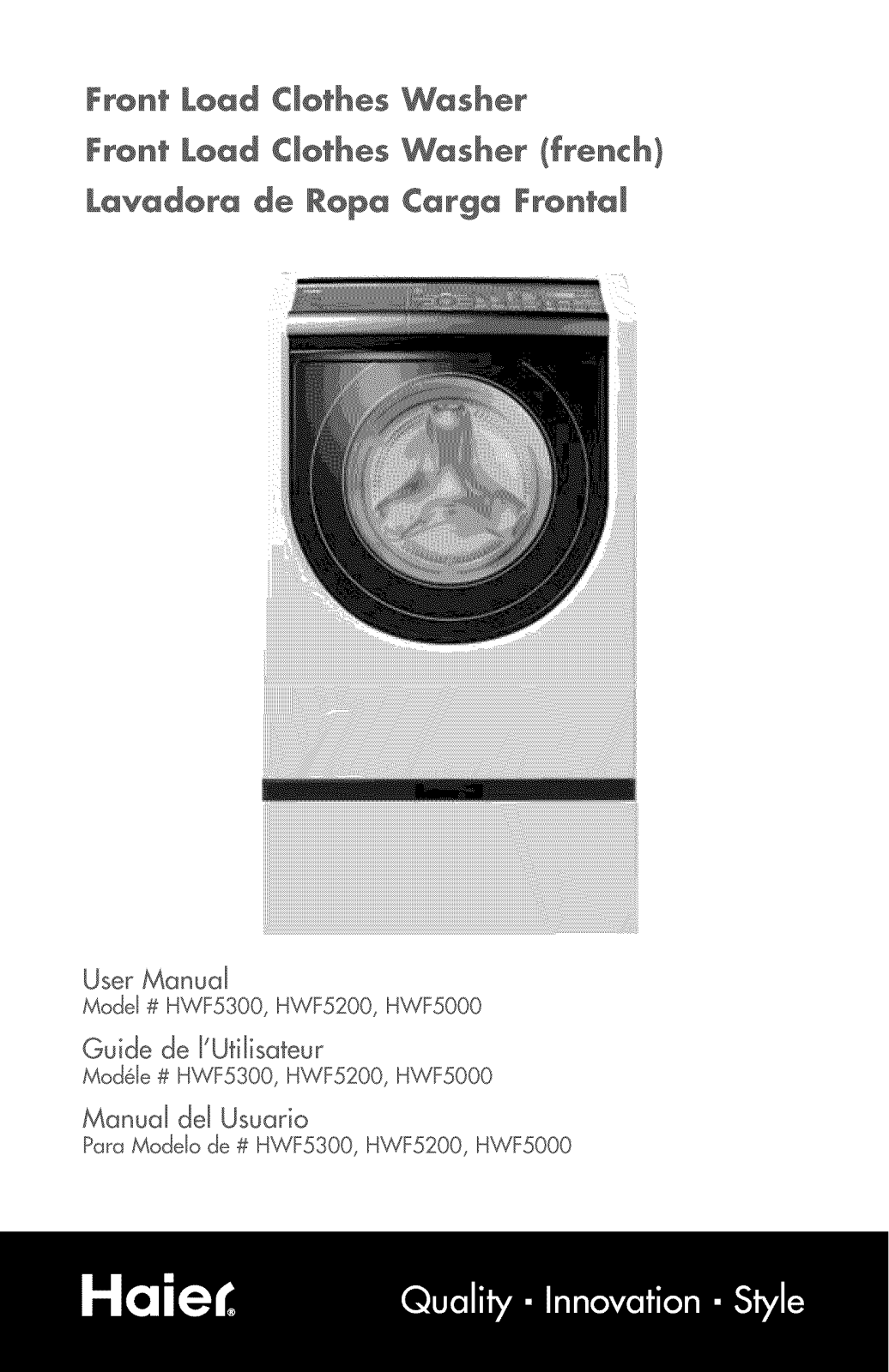 Haier HWF5300AW, HWF5000AW Owner’s Manual