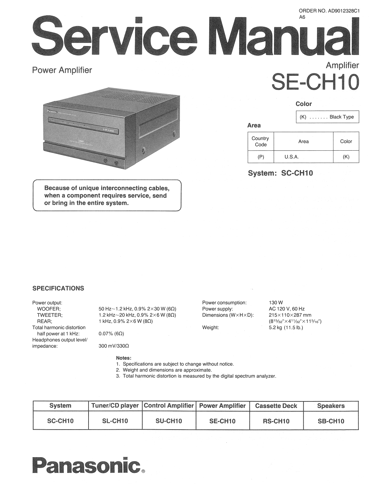 Panasonic SECH-10 Service manual