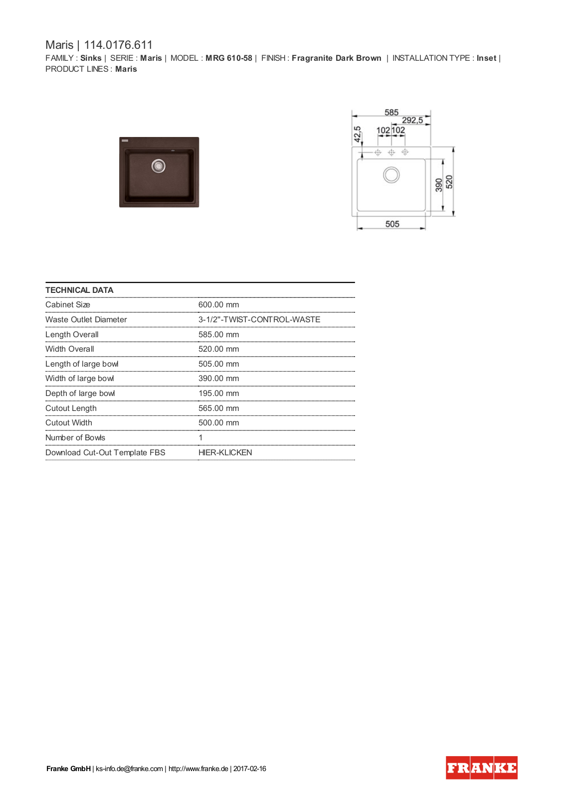 Franke 114.0176.611 Service Manual