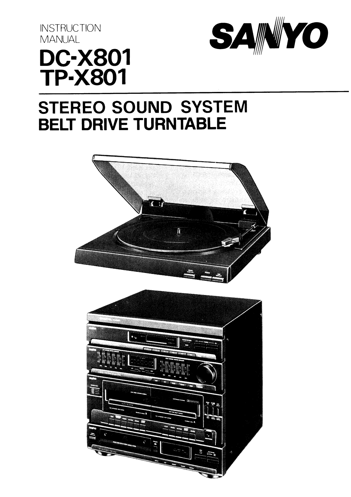 Sanyo DC-X801 Instruction Manual