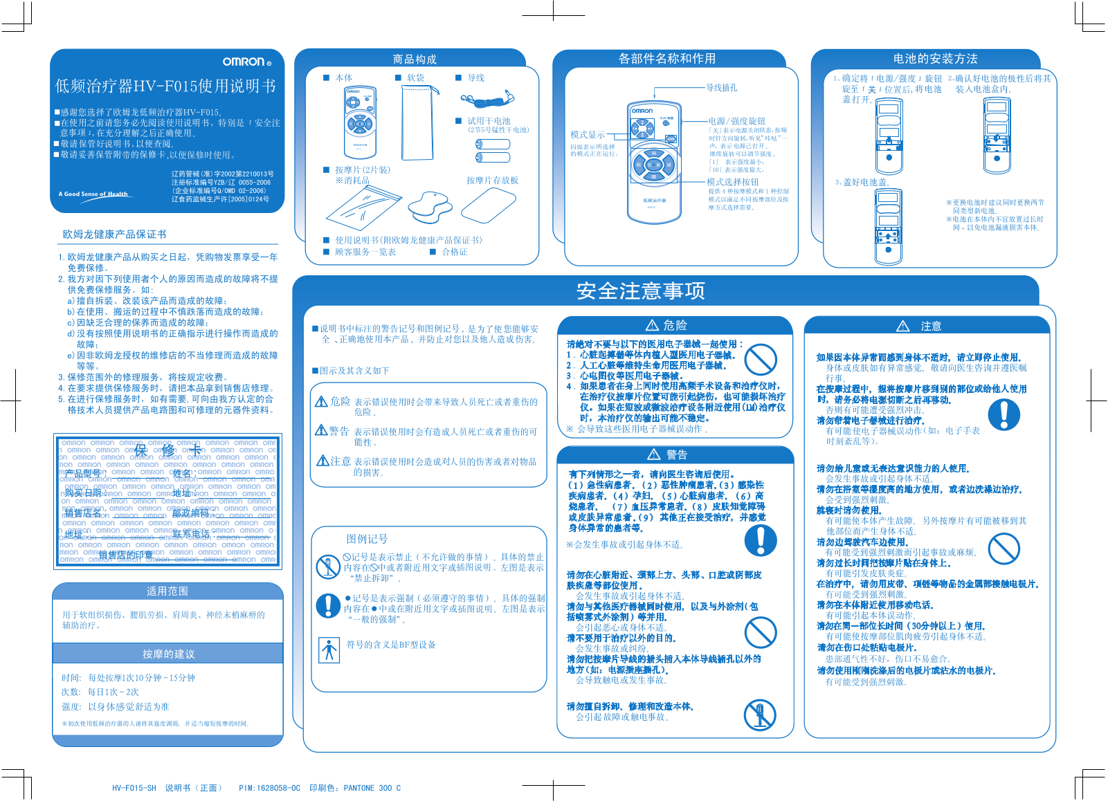 OMRON HV-F015 User Manual