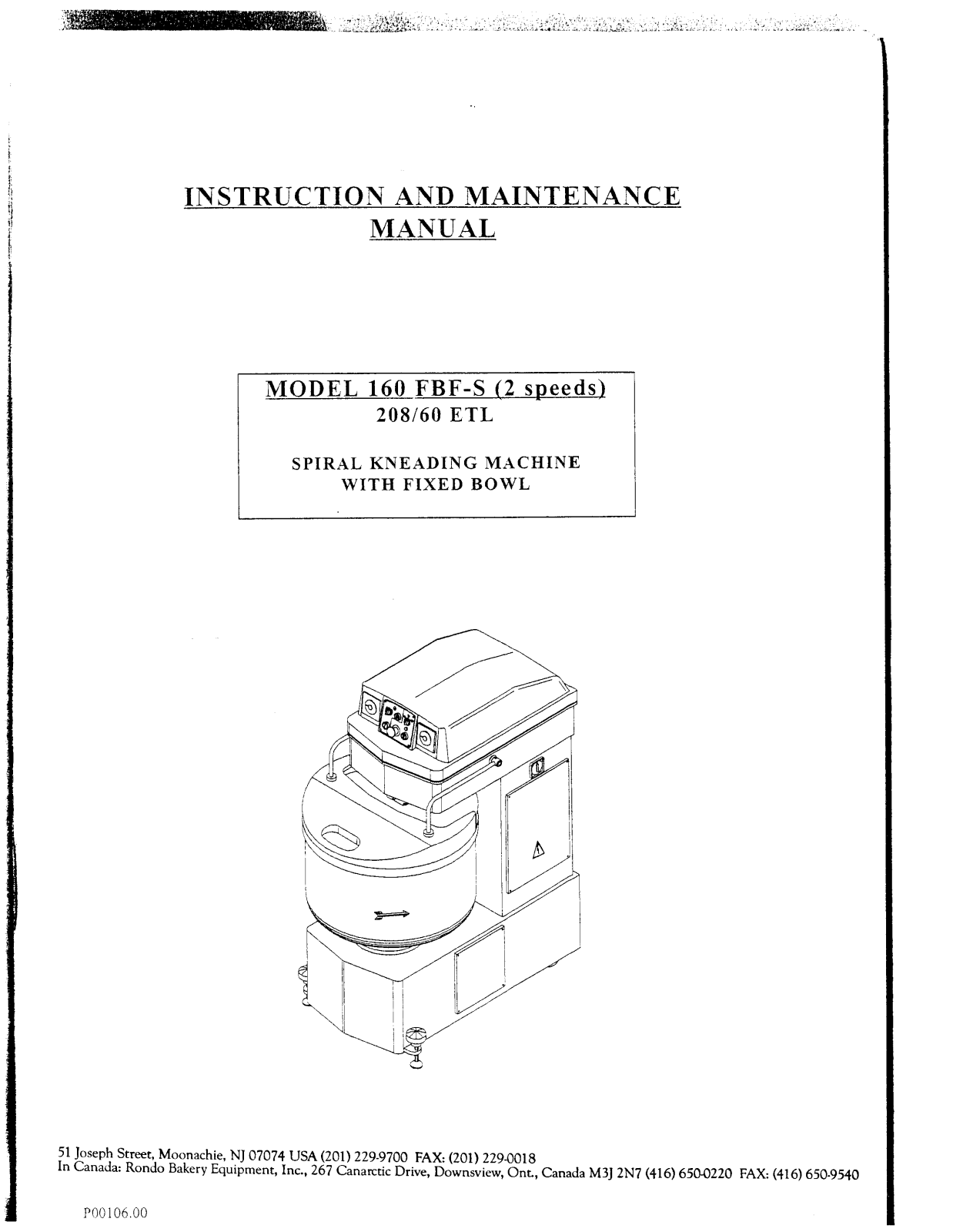 Gemini 160 FBF-S, 160 FBF Specifications