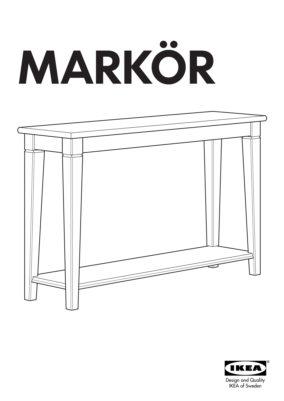 IKEA MARKÖR SOFA TABLE 47X14X30