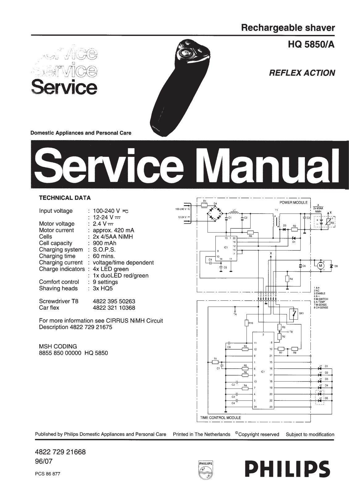 Philips HQ5850A Service Manual