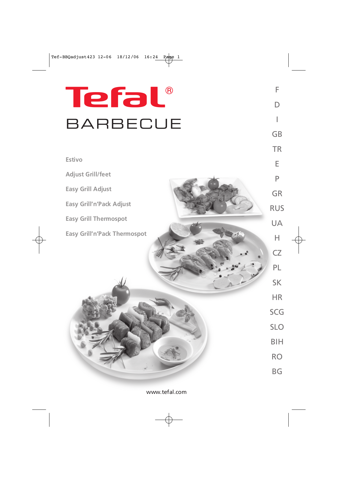 Tefal BARBECUE User Manual