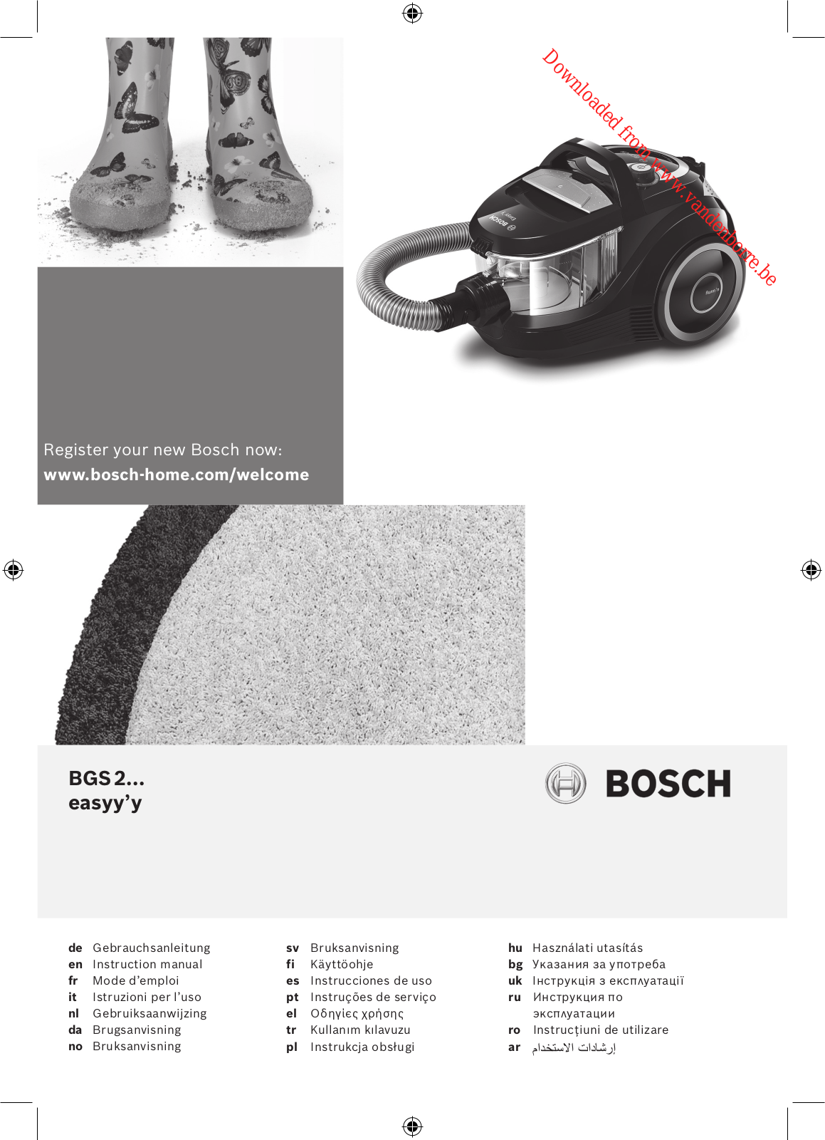 Bosch BGS2 easyy’y, easyy’y BGS2UALL2 Instruction Manual