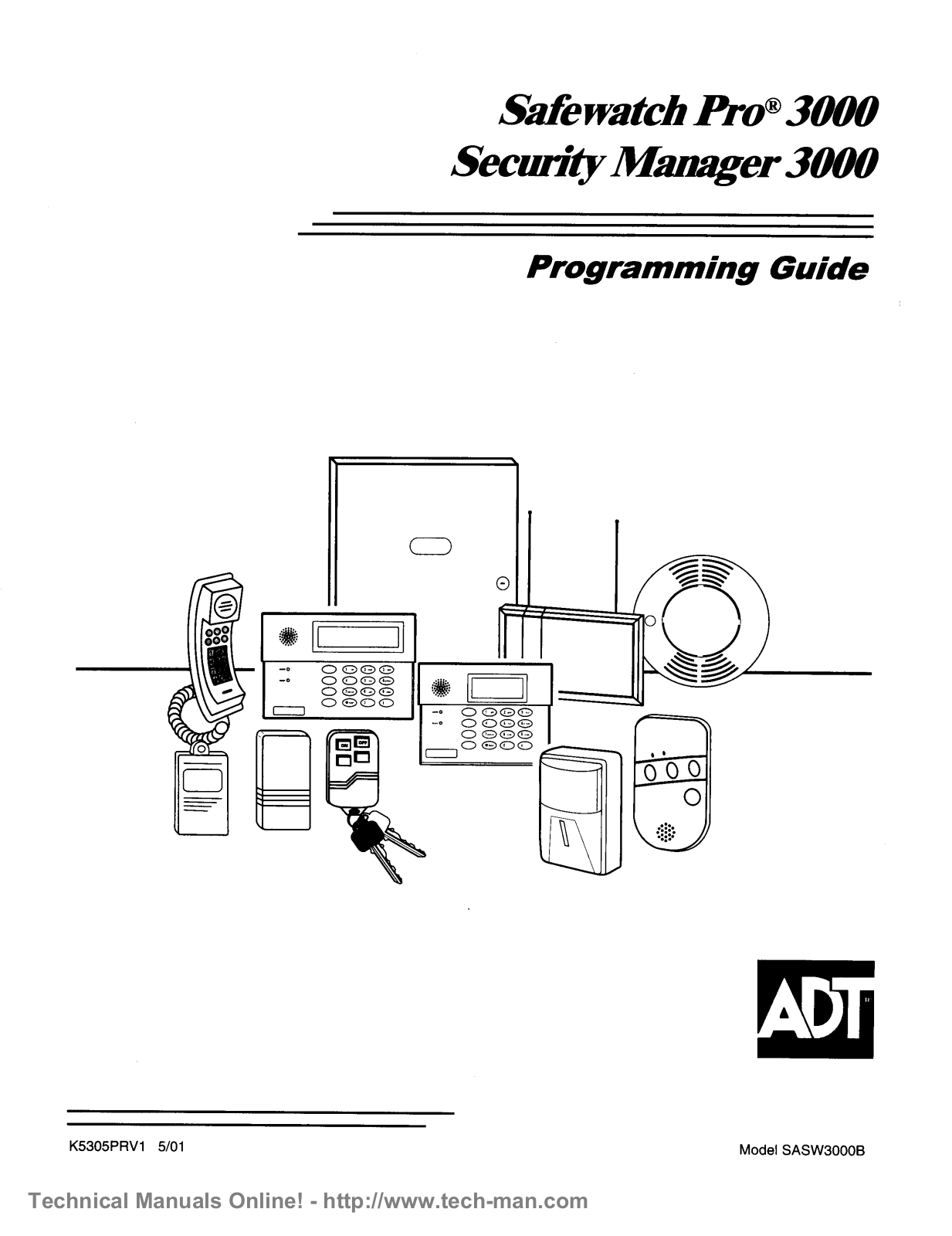 ADT Safewatch Pro 3000, Security Manager 3000, SASW3000B User Manual