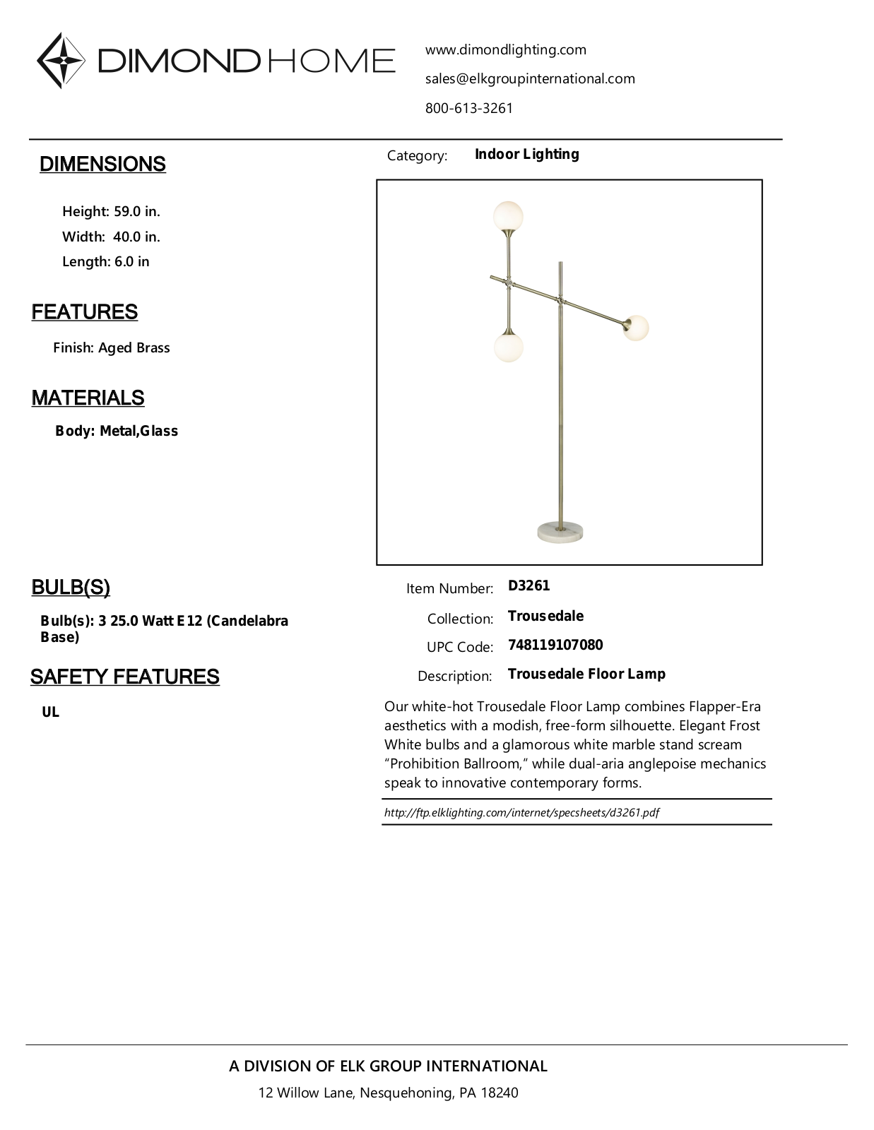 ELK Home D3261 User Manual