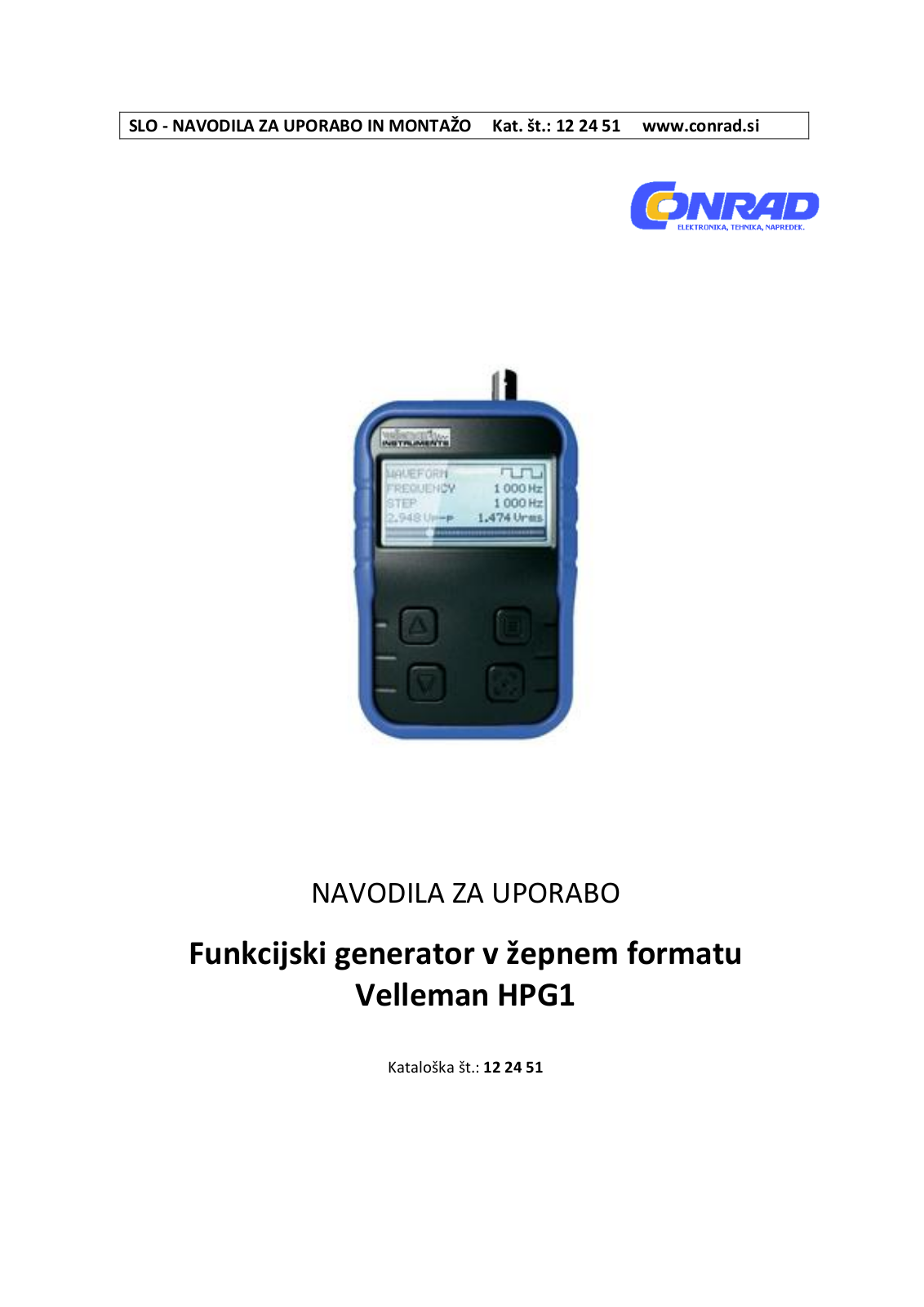 Velleman HPG1 User guide