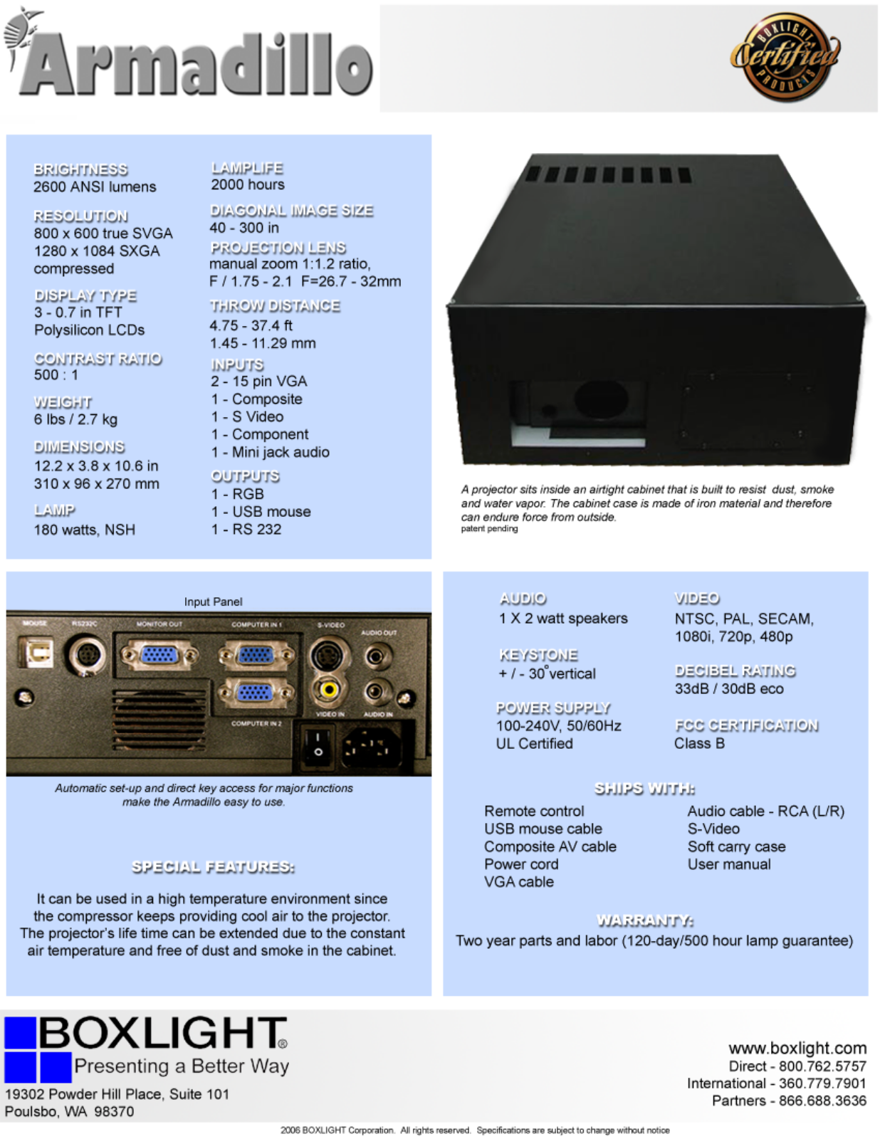 Boxlight Armadillo Product Sheet