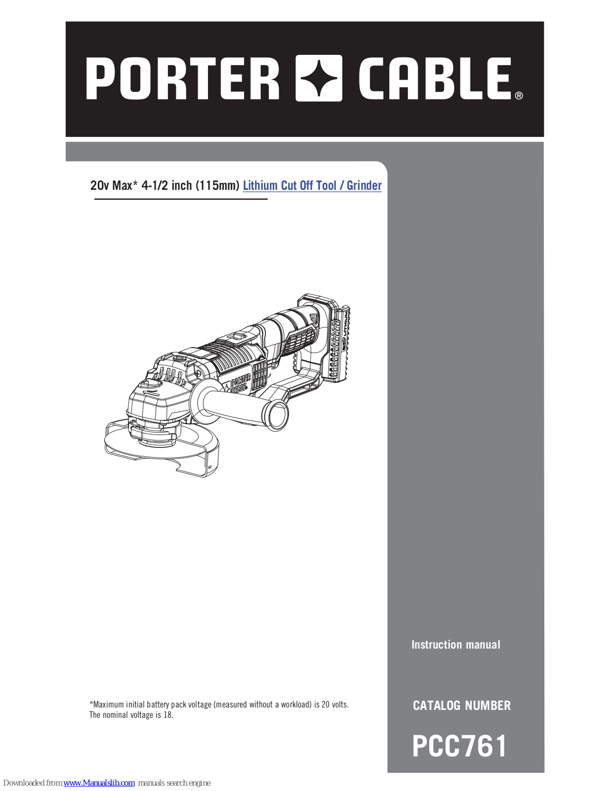 Porter-Cable PCC761 Instruction Manual