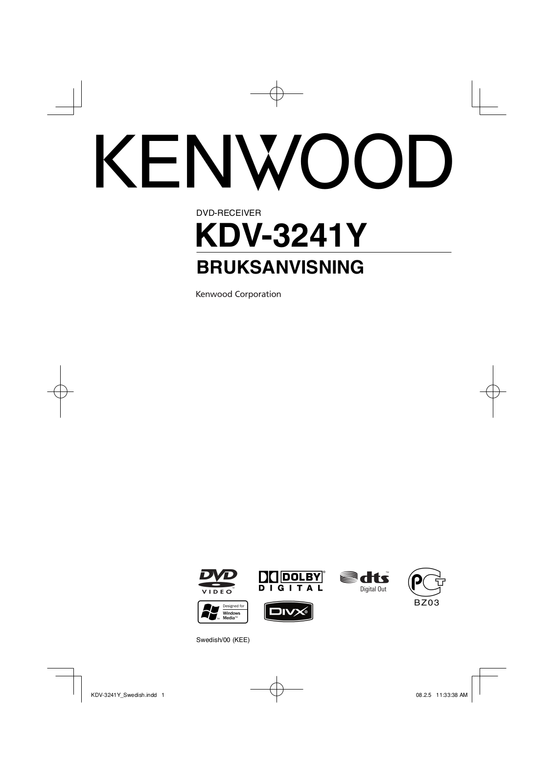 Kenwood KDV-3241Y User Manual