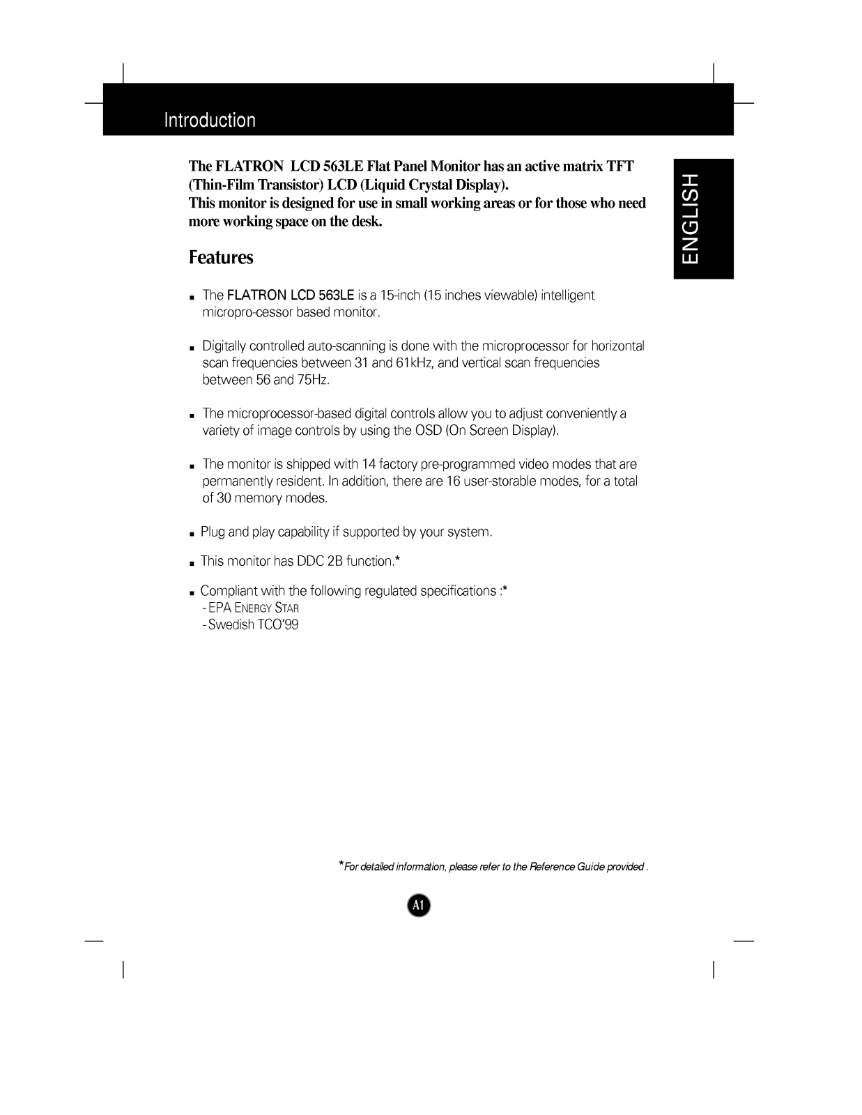 LG FLATRON LCD 563LE-LB563A-EA User Manual