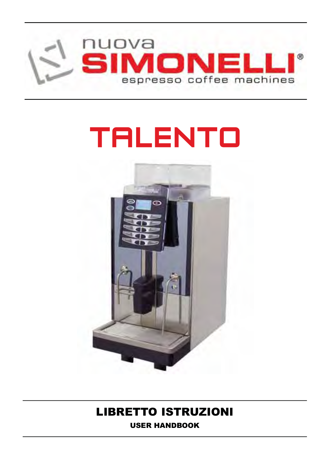 Nuova Simonelli Talento Double Step, Talento One Step User Manual