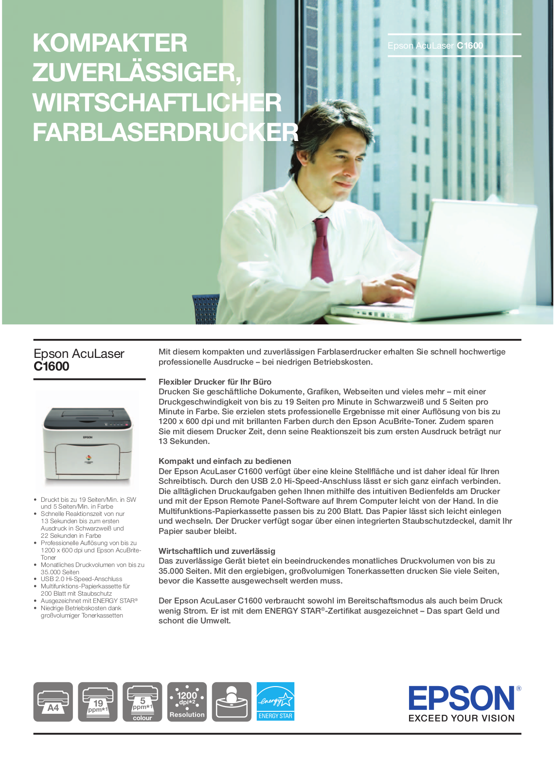 Epson ACULASER C1600 BROCHURE