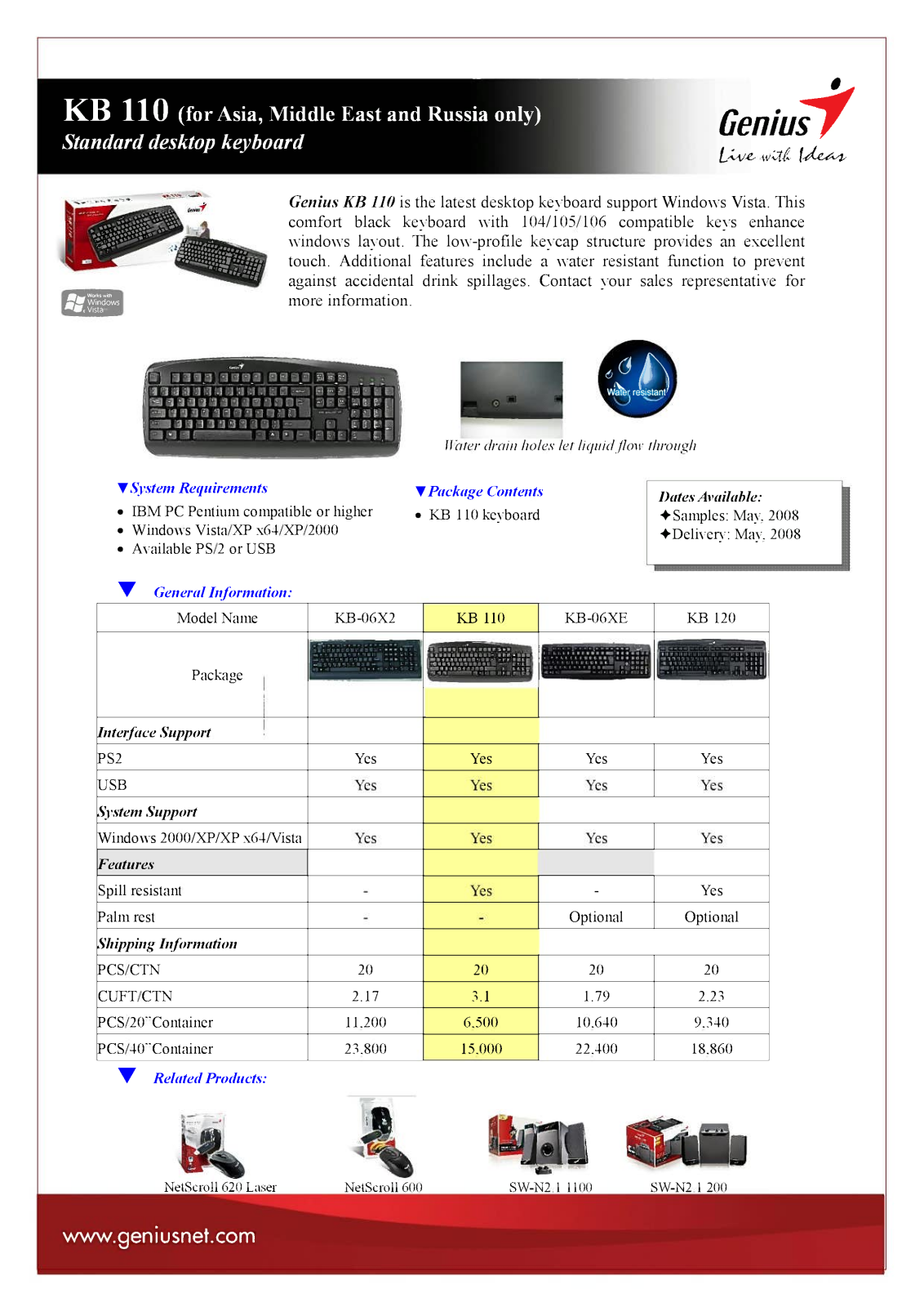 Genius KB-110 BROCHURE