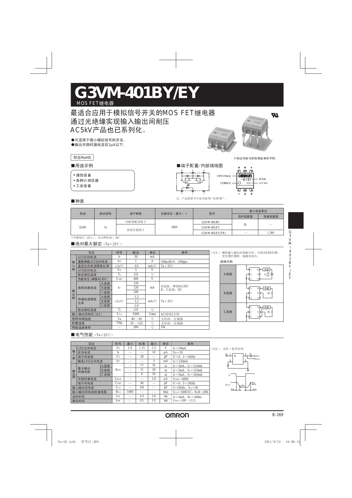 OMRON G3VM-401BY, G3VM-401EY User Manual