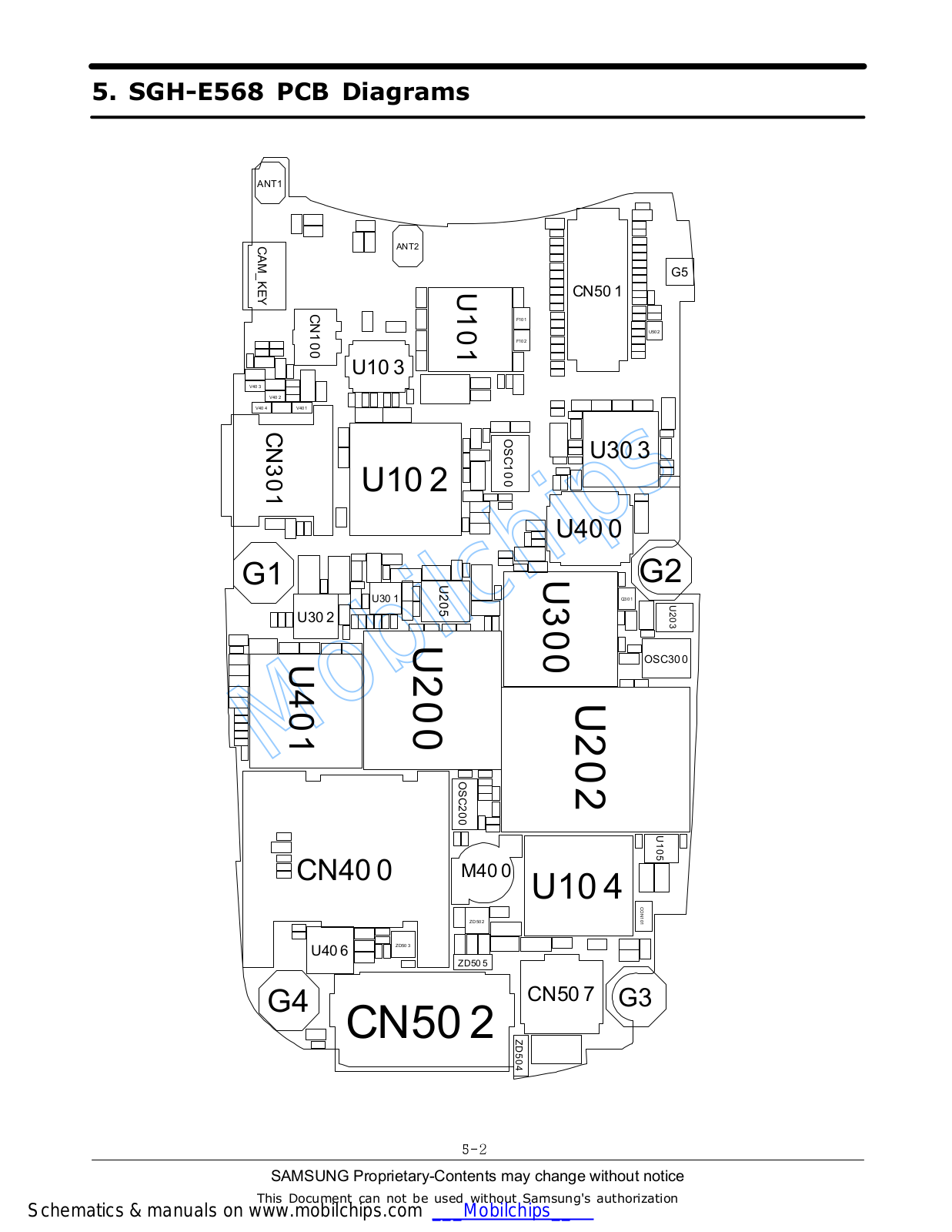 samsung SGH-X620 PCB Diagram