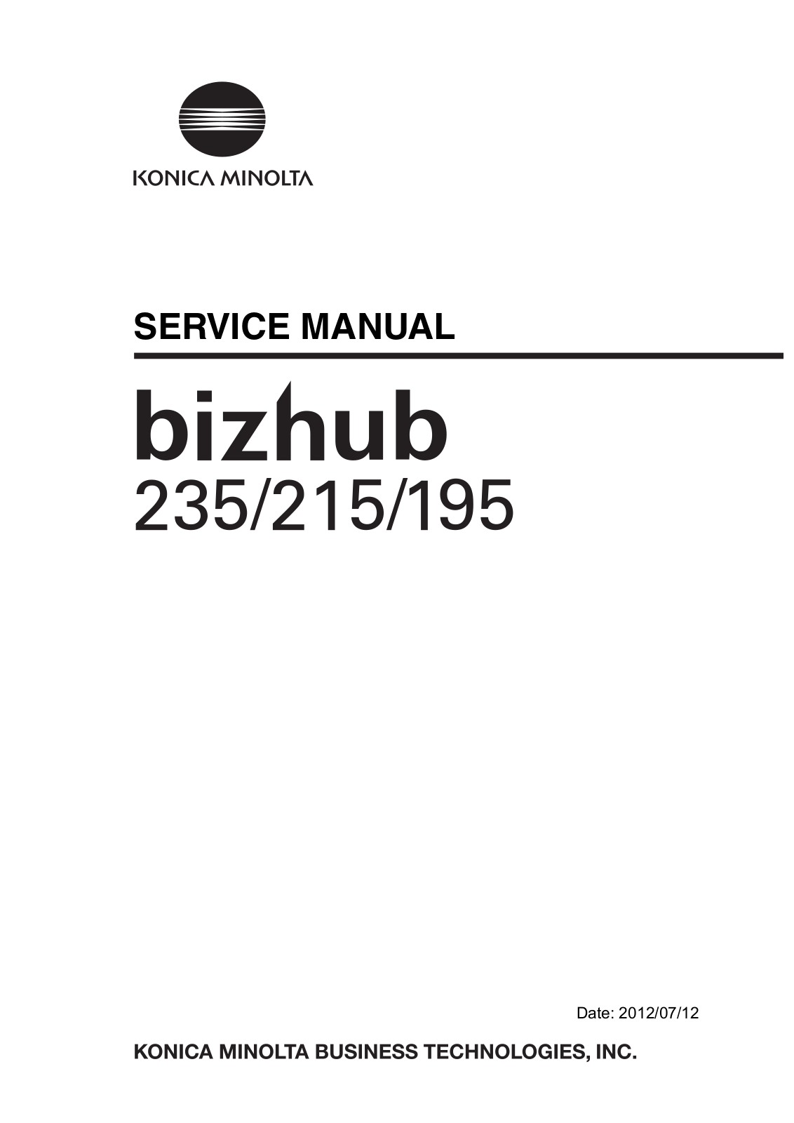 Minolta 235, 215, 195 Service manual