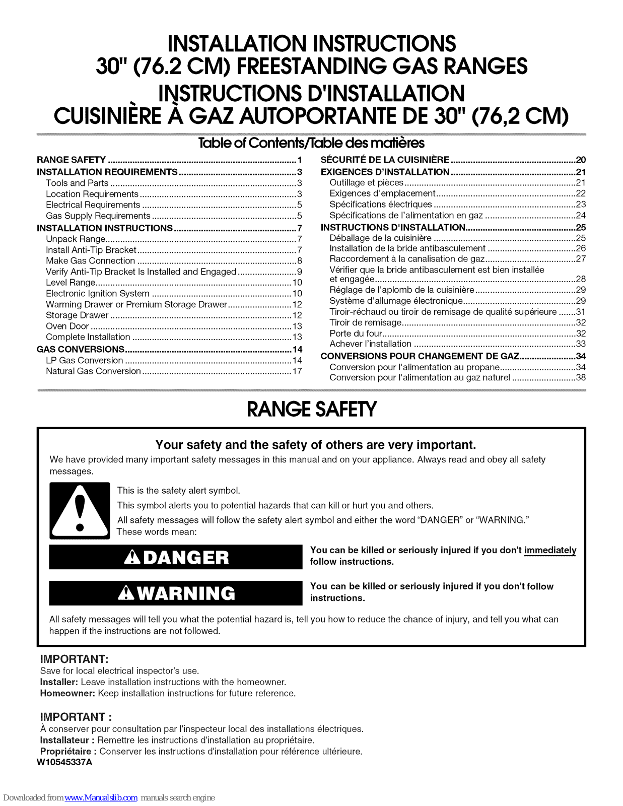 Whirlpool IGS426AS1 Installation Instructions - ManualMachine.com