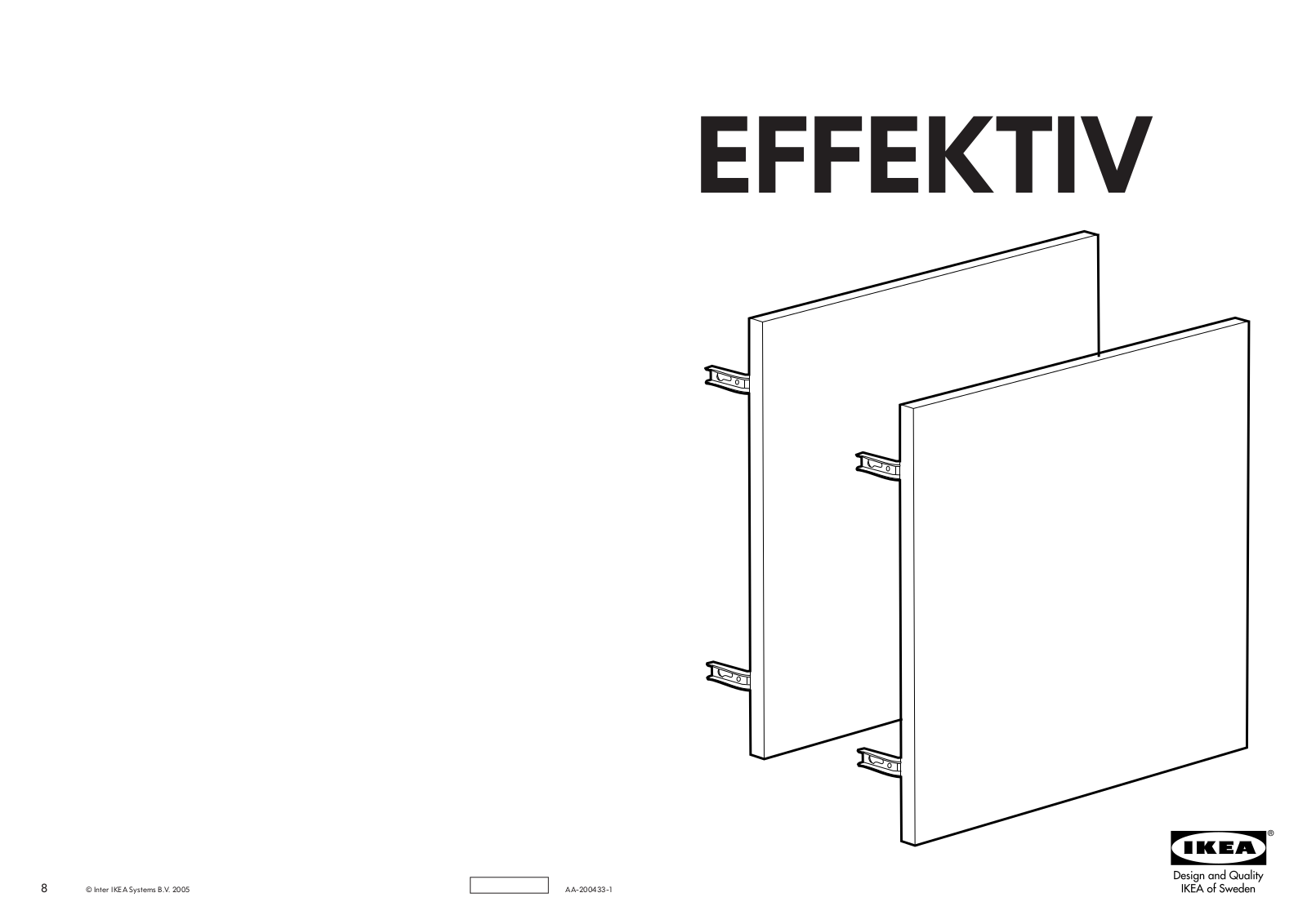 IKEA EFFEKTIV DOOR-LOW 16X15  2PK Assembly Instruction