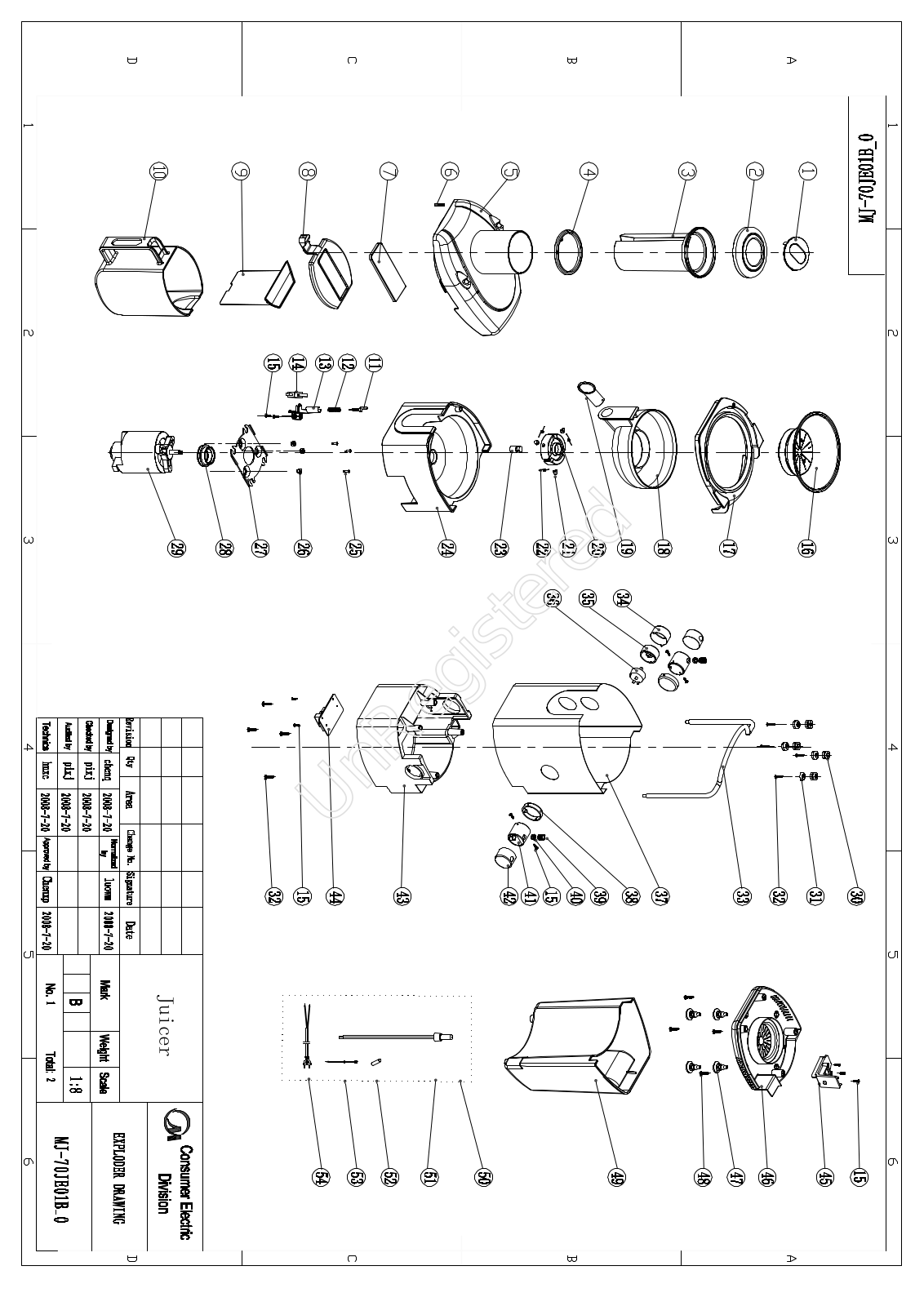 Vitek MJ-60JE01B exploded drawing