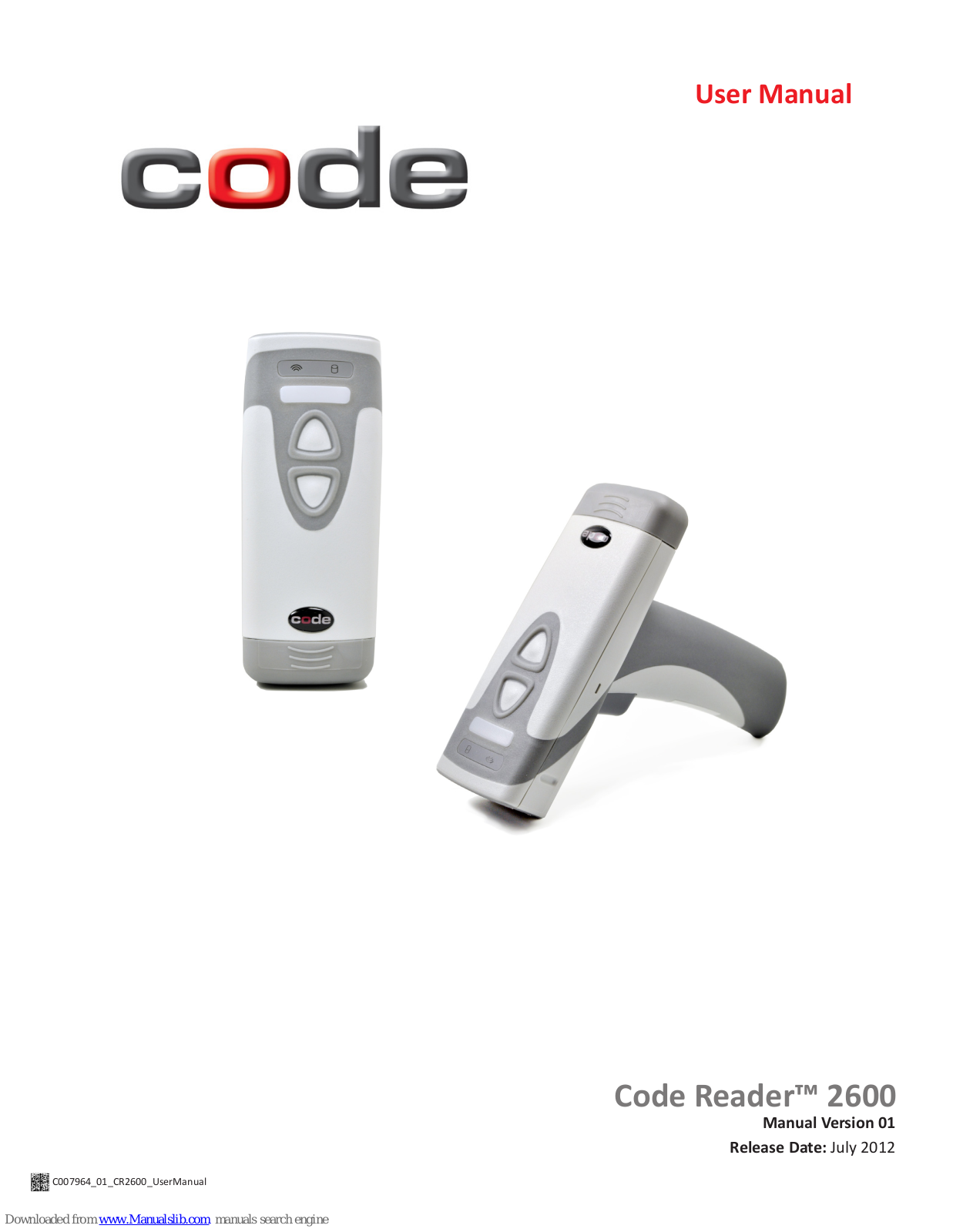 Code 2600, Code Reader 2600 User Manual