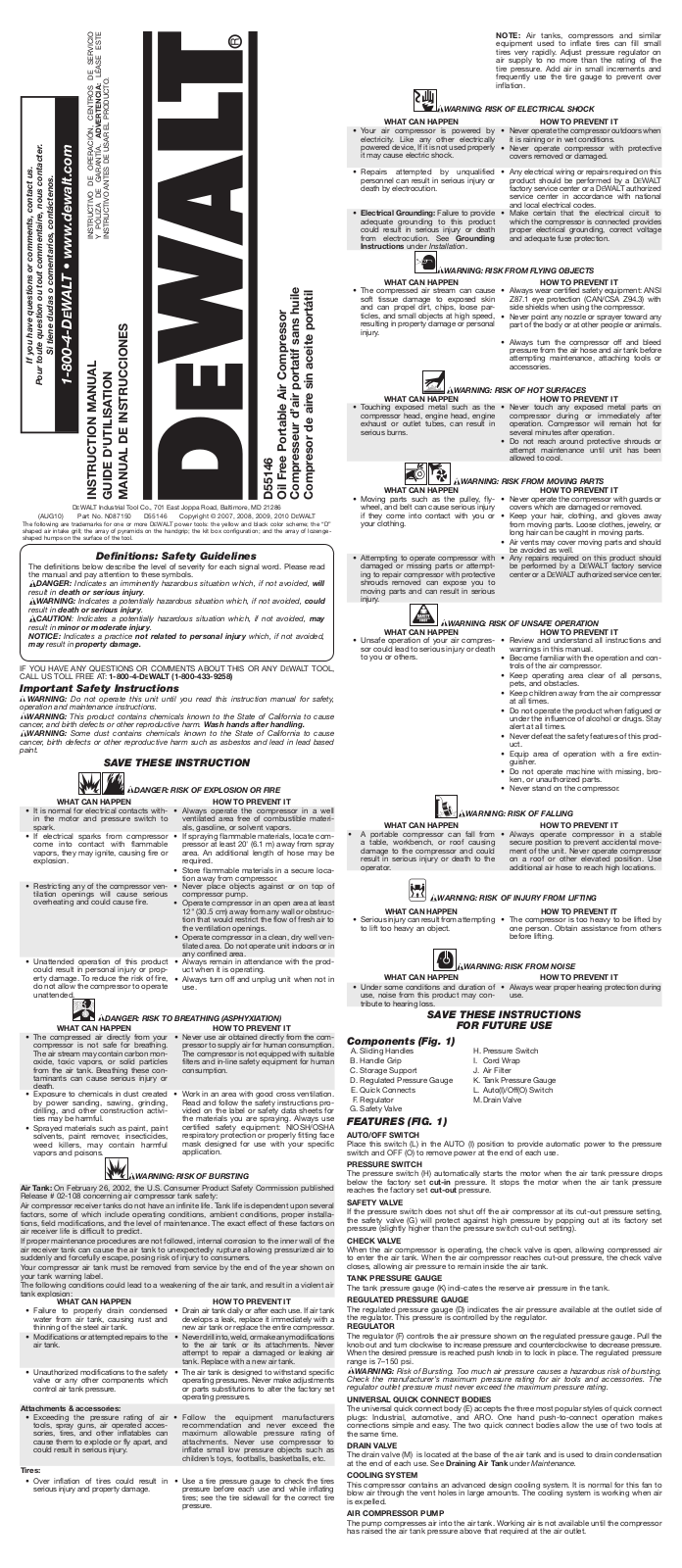 DeWalt D55146 User Manual