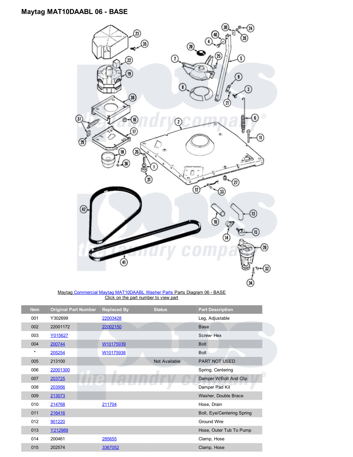 Maytag MAT10DAABL Parts Diagram