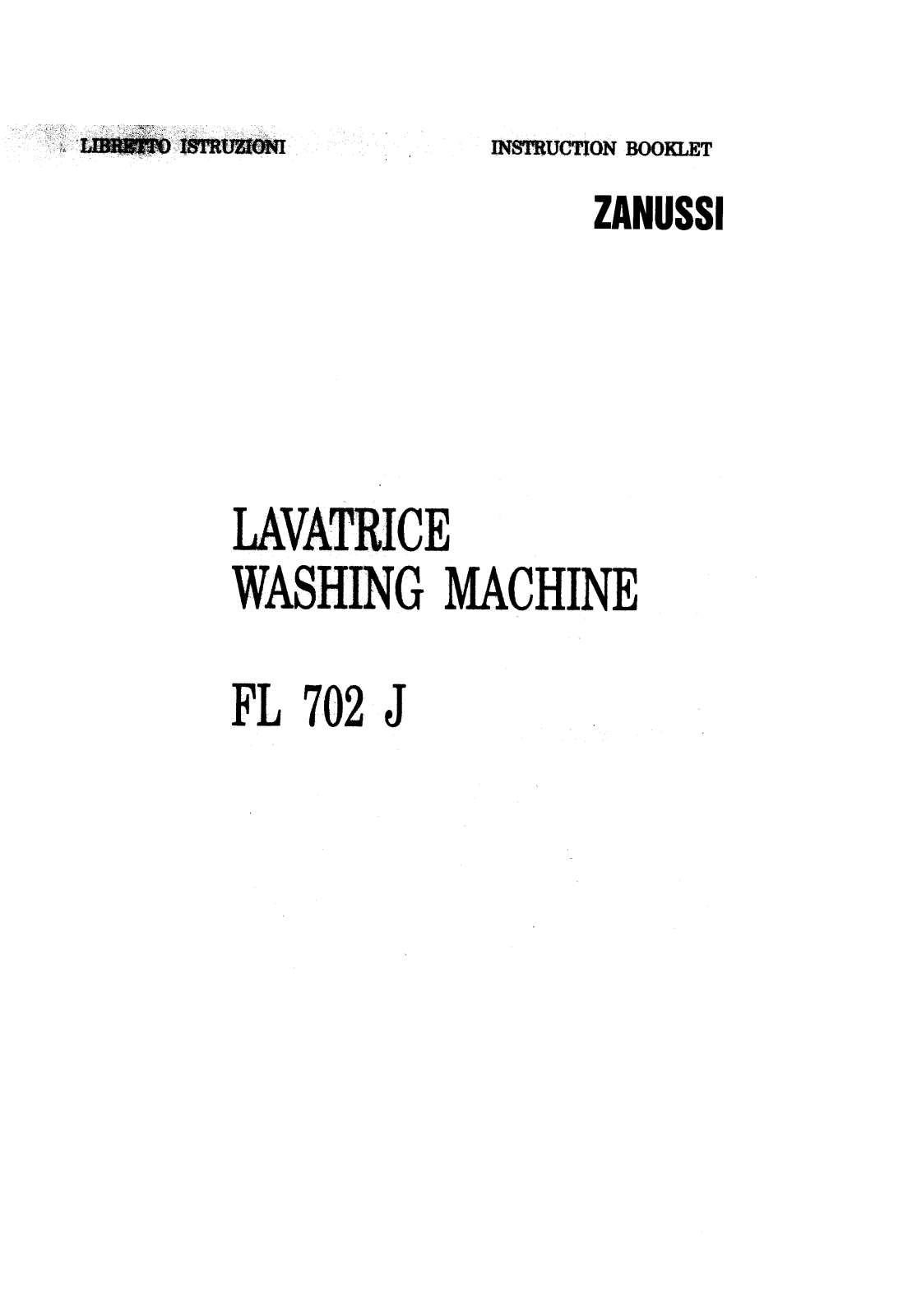 Zanussi FL702J User Manual