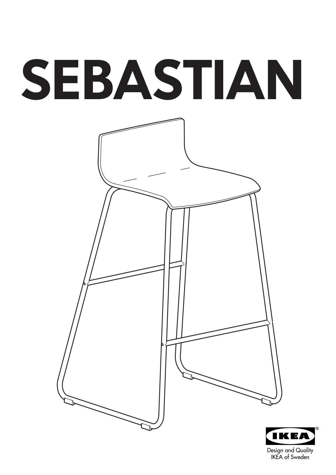 IKEA SEBASTIAN BAR STOOL 25, SEBASTIAN BAR STOOL 29 Assembly Instruction
