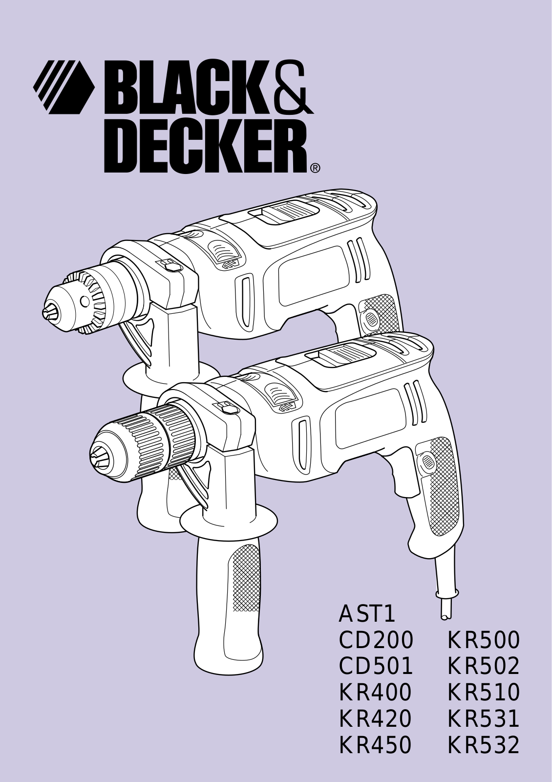 Black & Decker KR532, KR510, KR502, KR500, KR450 User Manual