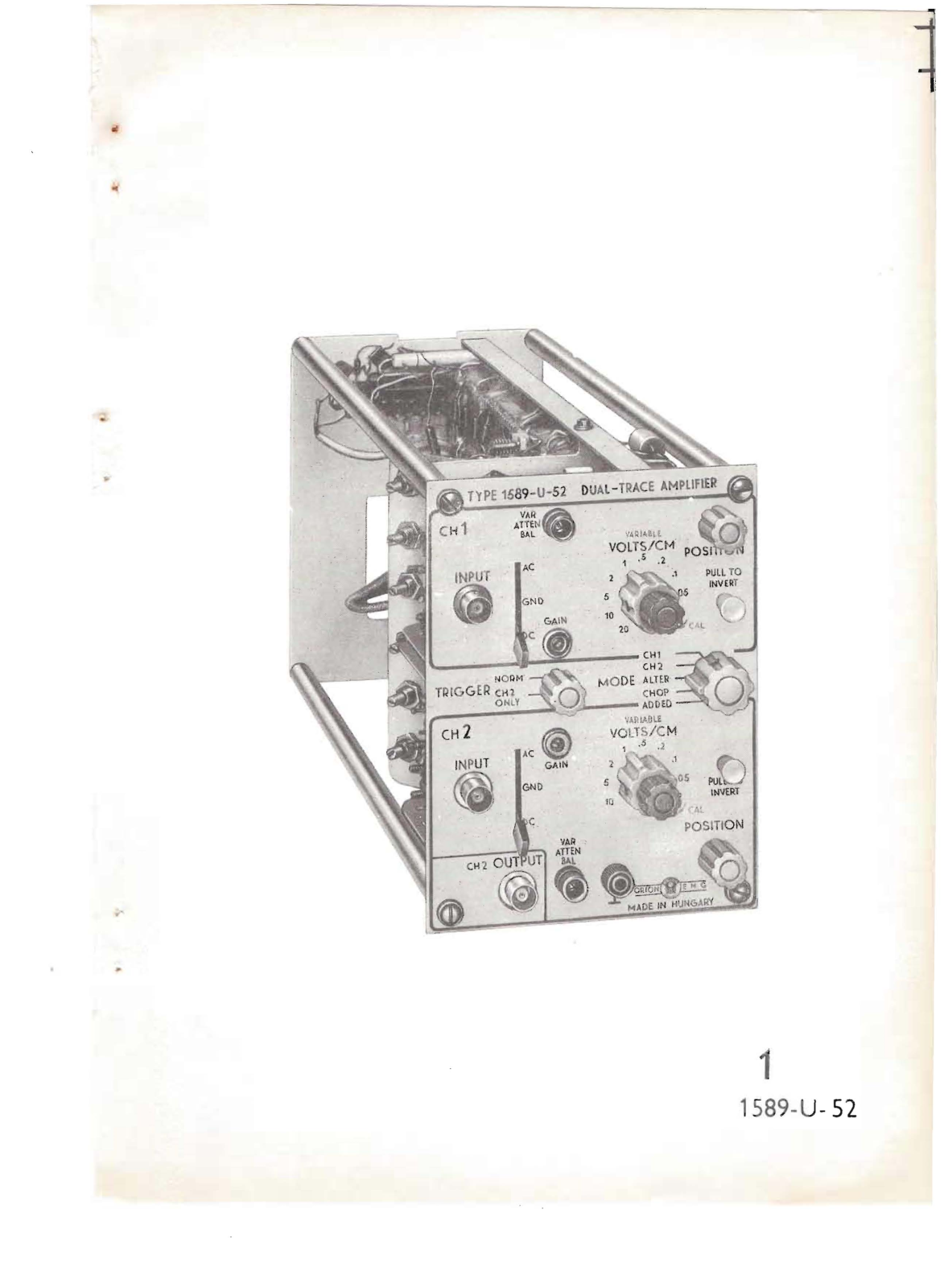 EMG 1555, TR-4653, TR-4722, 1589-U-52 User Manual